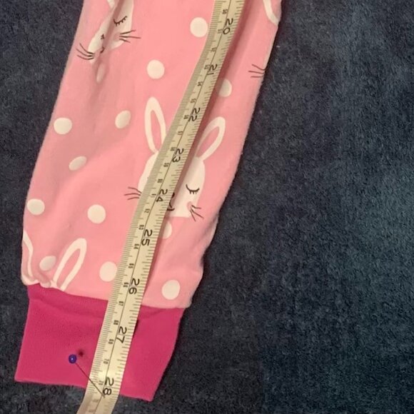 LITTLE PAJAMA, BUNNY PRINT 100% SOFT COTTON SIZE 8 PINK AND WHITE - Picture 4 of 6
